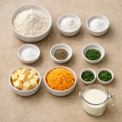 Ingredients for Savory Herb Cheddar Biscuits