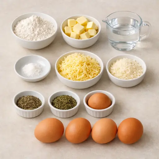 Ingredients for Savory Herb Cheese Puffs