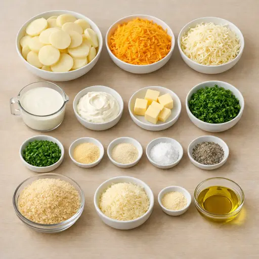 Ingredients for Savory Herb Cheesy Potatoes