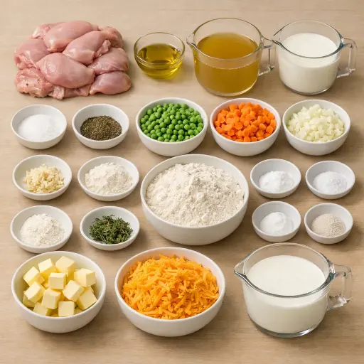 Ingredients for Savory Herb Chicken & Cheddar Biscuits