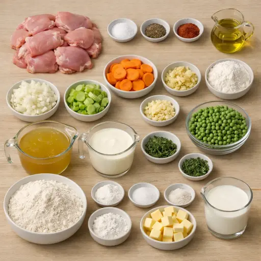 Ingredients for Savory Herb Chicken and Biscuit Delight