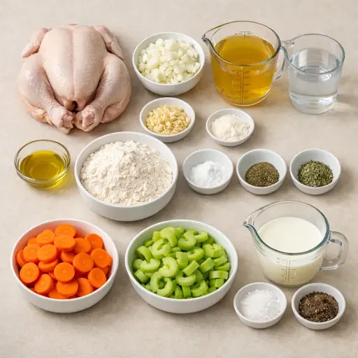 Ingredients for Savory Herb Chicken and Dumplings