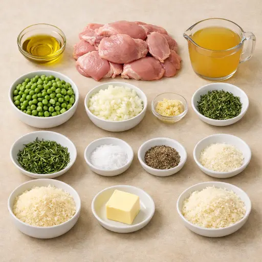 Ingredients for Savory Herb Chicken and Rice Bake