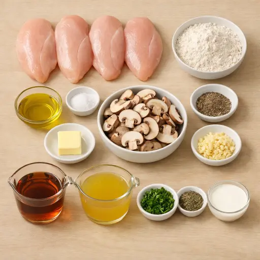 Ingredients for Savory Herb Chicken Marsala
