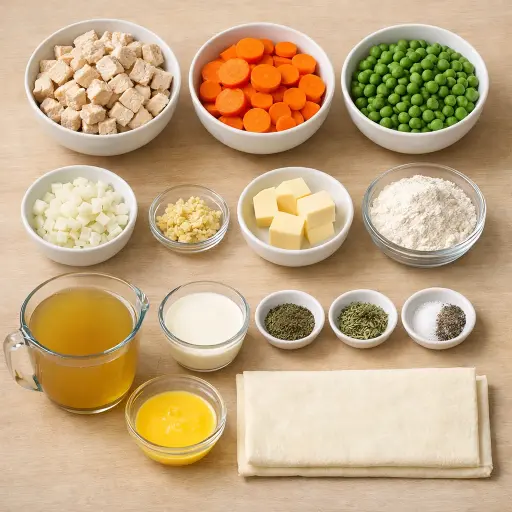 Ingredients for Savory Herb Chicken Puff Pastry Pie