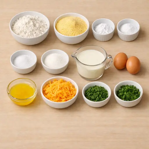 Ingredients for Savory Herb Cornmeal Waffles