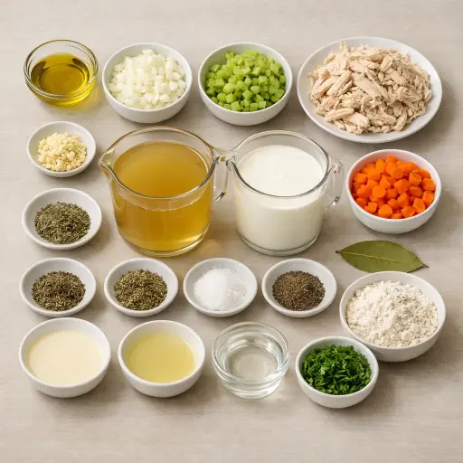 Ingredients for Savory Herb Cream of Chicken Soup
