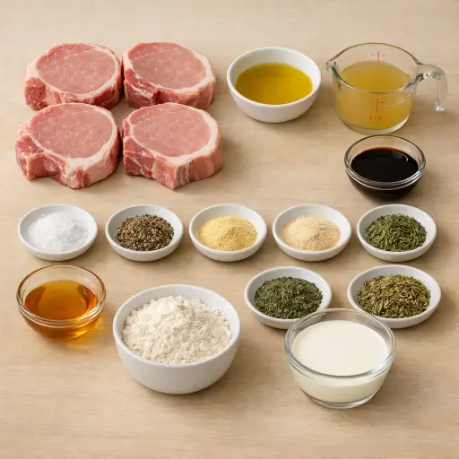 Ingredients for Savory Herb Crock Pot Pork Chops