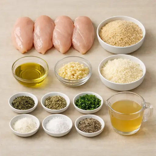 Ingredients for Savory Herb-Crusted Baked Chicken