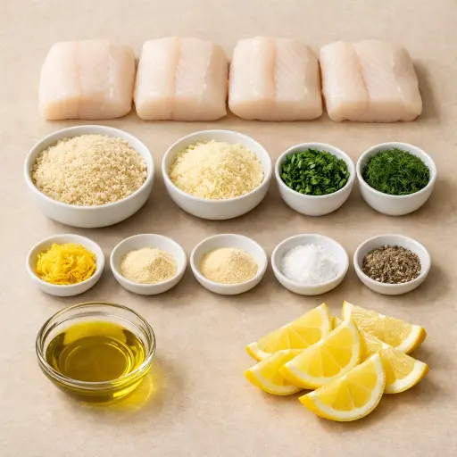Ingredients for Savory Herb-Crusted Baked Cod