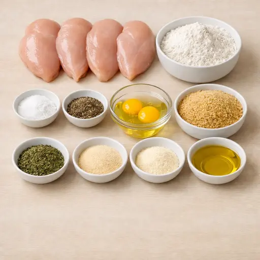 Ingredients for Savory Herb-Crusted Chicken Delight