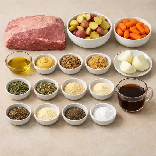 Ingredients for Savory Herb-Crusted Corned Beef Roast