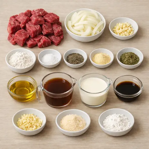 Ingredients for Savory Herb-Crusted Crockpot Cube Steak