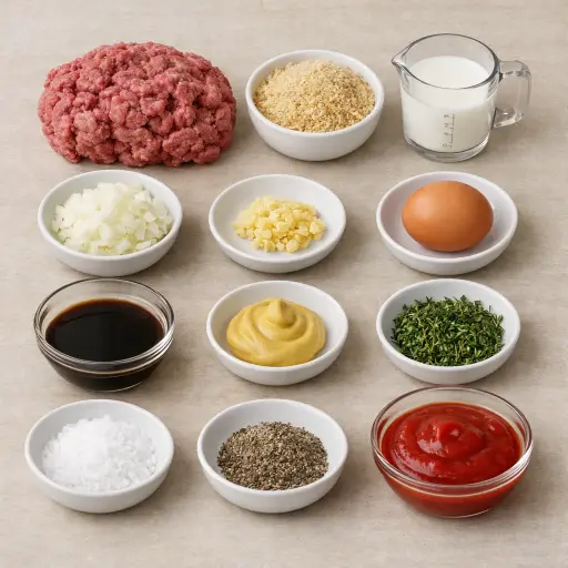 Ingredients for Savory Herb-Crusted Easy Meatloaf