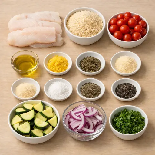 Ingredients for Savory Herb-Crusted Fish Bake