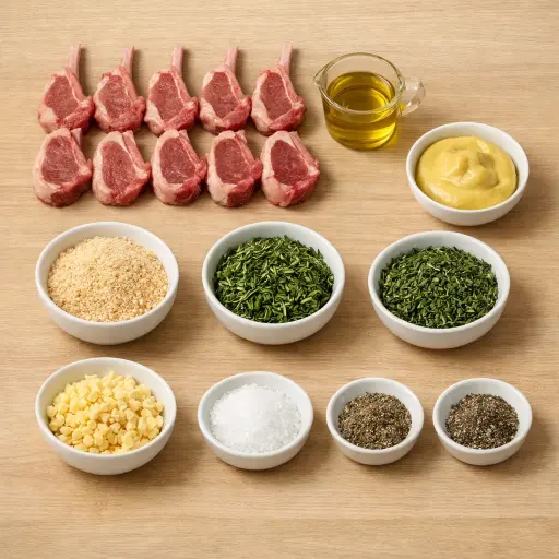 Ingredients for Savory Herb-Crusted Lamb Chops