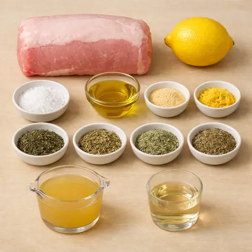 Ingredients for Savory Herb-Crusted Pork Roast
