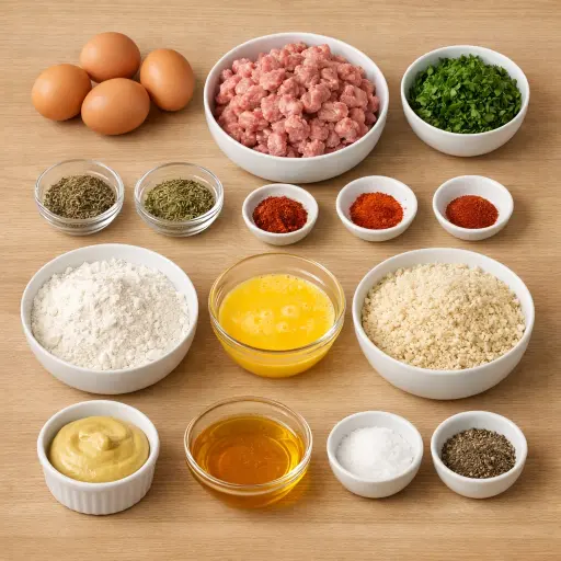 Ingredients for Savory Herb-Crusted Scotch Eggs