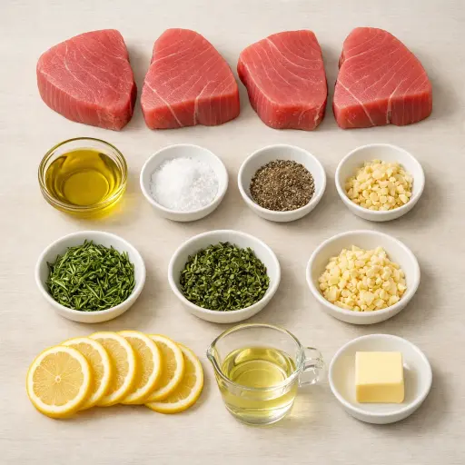 Ingredients for Savory Herb-Crusted Tuna Steaks