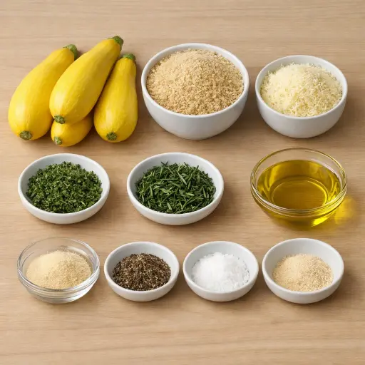 Ingredients for Savory Herb-Crusted Yellow Squash