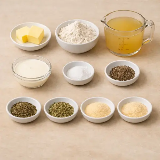 Ingredients for Savory Herb Gravy
