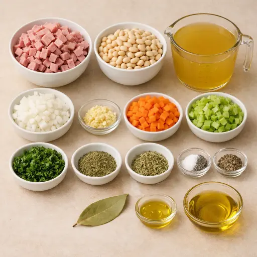 Ingredients for Savory Herb Ham and Bean Soup