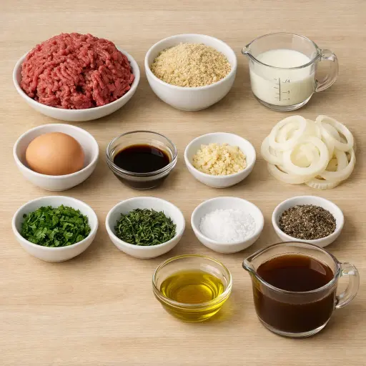 Ingredients for Savory Herb Hamburger Steaks