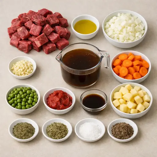 Ingredients for Savory Herb-Infused Beef Stew