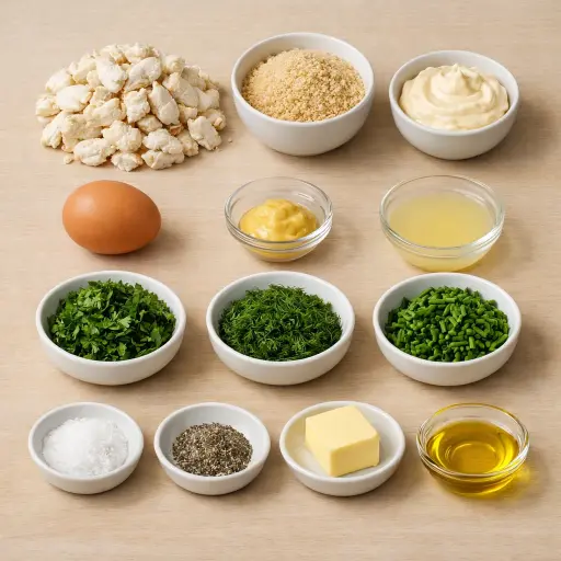 Ingredients for Savory Herb-Infused Crab Cakes