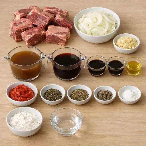 Ingredients for Savory Herb-Infused Crock Pot Short Ribs