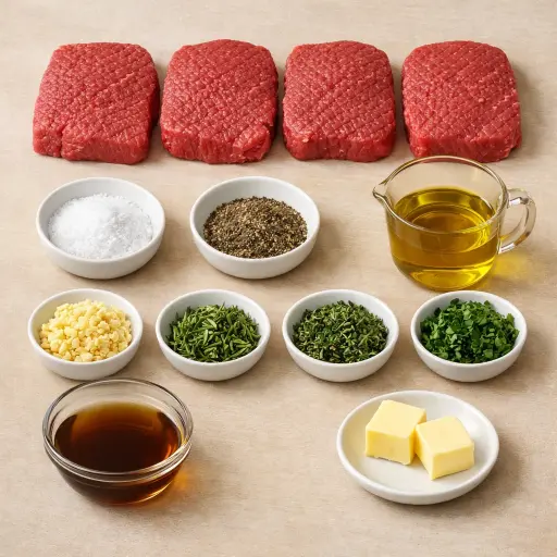 Ingredients for Savory Herb-Infused Cube Steak