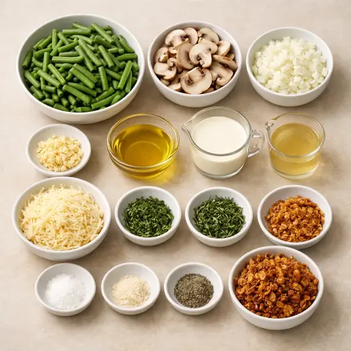 Ingredients for Savory Herb-Infused Green Bean Casserole