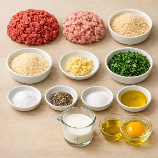 Ingredients for Savory Herb-Infused Meatballs