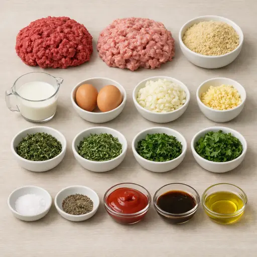 Ingredients for Savory Herb-Infused Meatloaf