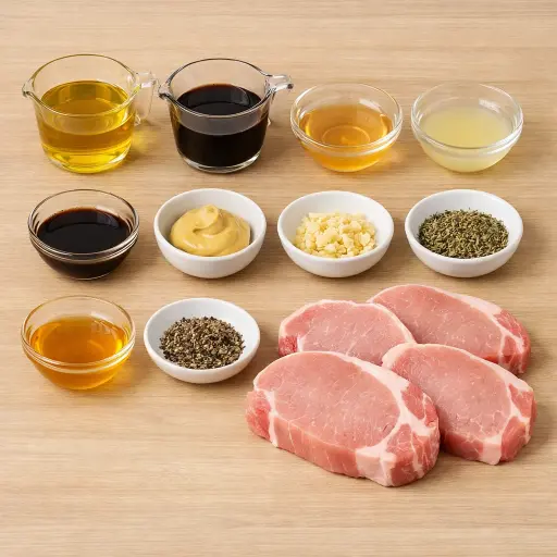 Ingredients for Savory Herb-Infused Pork Chop Marinade