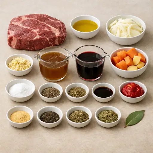 Ingredients for Savory Herb-Infused Slow Cooker Pot Roast