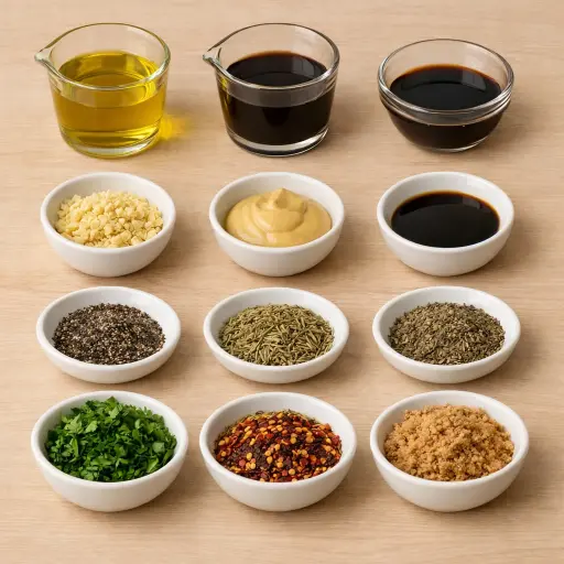 Ingredients for Savory Herb-Infused Steak Marinade