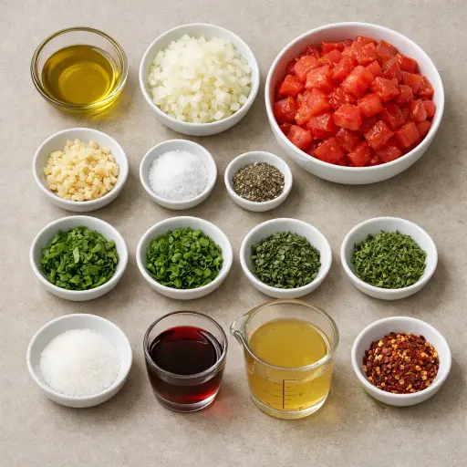Ingredients for Savory Herb-Infused Tomato Sauce