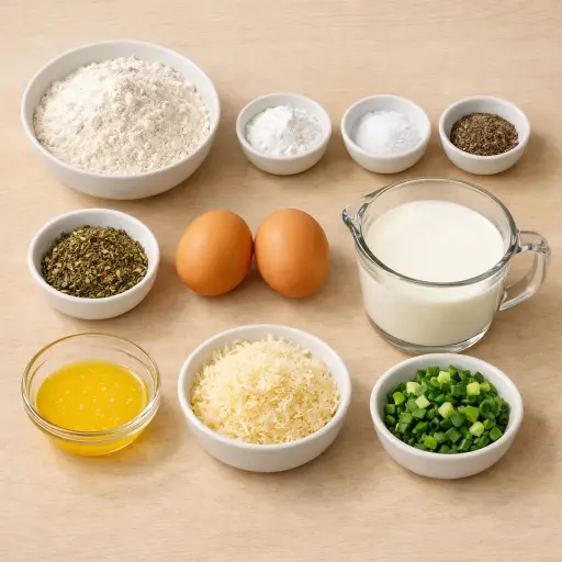 Ingredients for Savory Herb-Infused Waffles