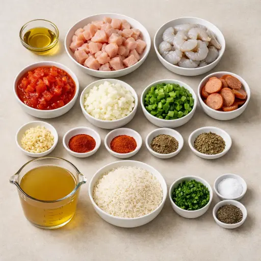 Ingredients for Savory Herb Jambalaya