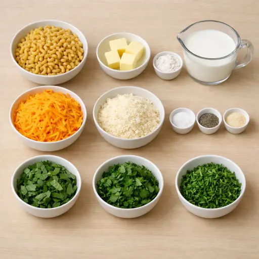 Ingredients for Savory Herb Mac and Cheese