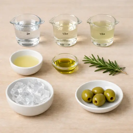 Ingredients for Savory Herb Martini