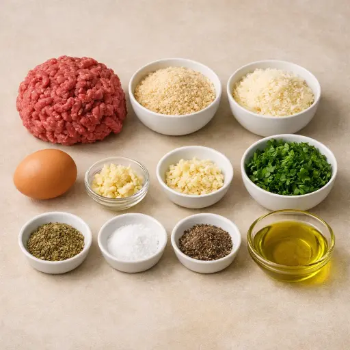 Ingredients for Savory Herb Meatballs