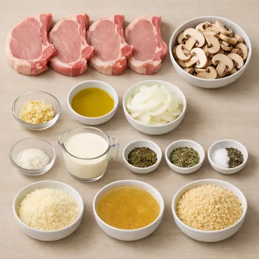 Ingredients for Savory Herb Pork Chop Casserole