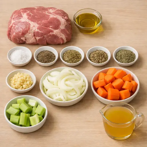 Ingredients for Savory Herb Pork Roast in the Crock Pot