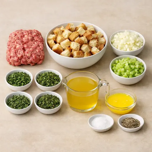 Ingredients for Savory Herb Sausage Stuffing