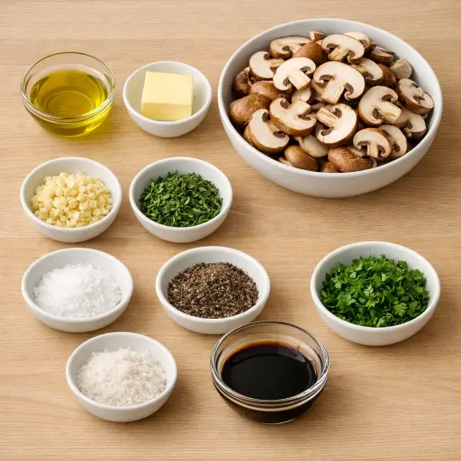 Ingredients for Savory Herb Sauteed Mushrooms