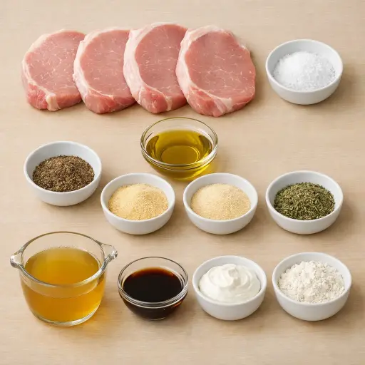 Ingredients for Savory Herb Slow Cooker Pork Chops