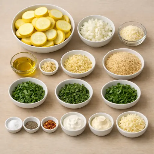 Ingredients for Savory Herb Squash Casserole