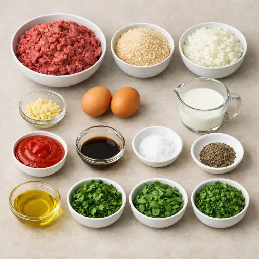 Ingredients for Savory Herb-Stuffed Meatloaf